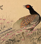 今尾景年 春野雉子図 盆花翡翠図