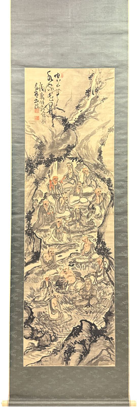 富岡鉄斎 十六羅漢図/掛け軸(Hanging scrolls) 絵画の買取 販売 鑑定 