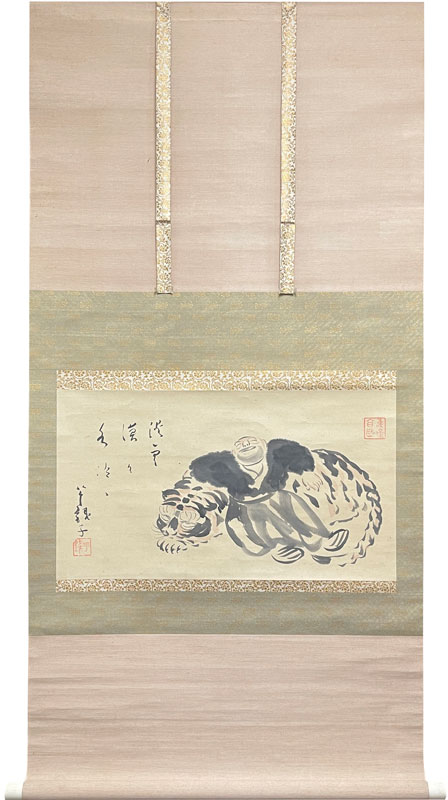 軸117×53センチ日本画掛軸　小川芋銭